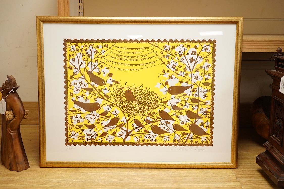 Robert Ryan (b.1962), 'We are all part of each other...' signed and numbered 3/200 to the margin, limited edition laser cut print created to raise funds for the children of Haiti, 49 x 67cm